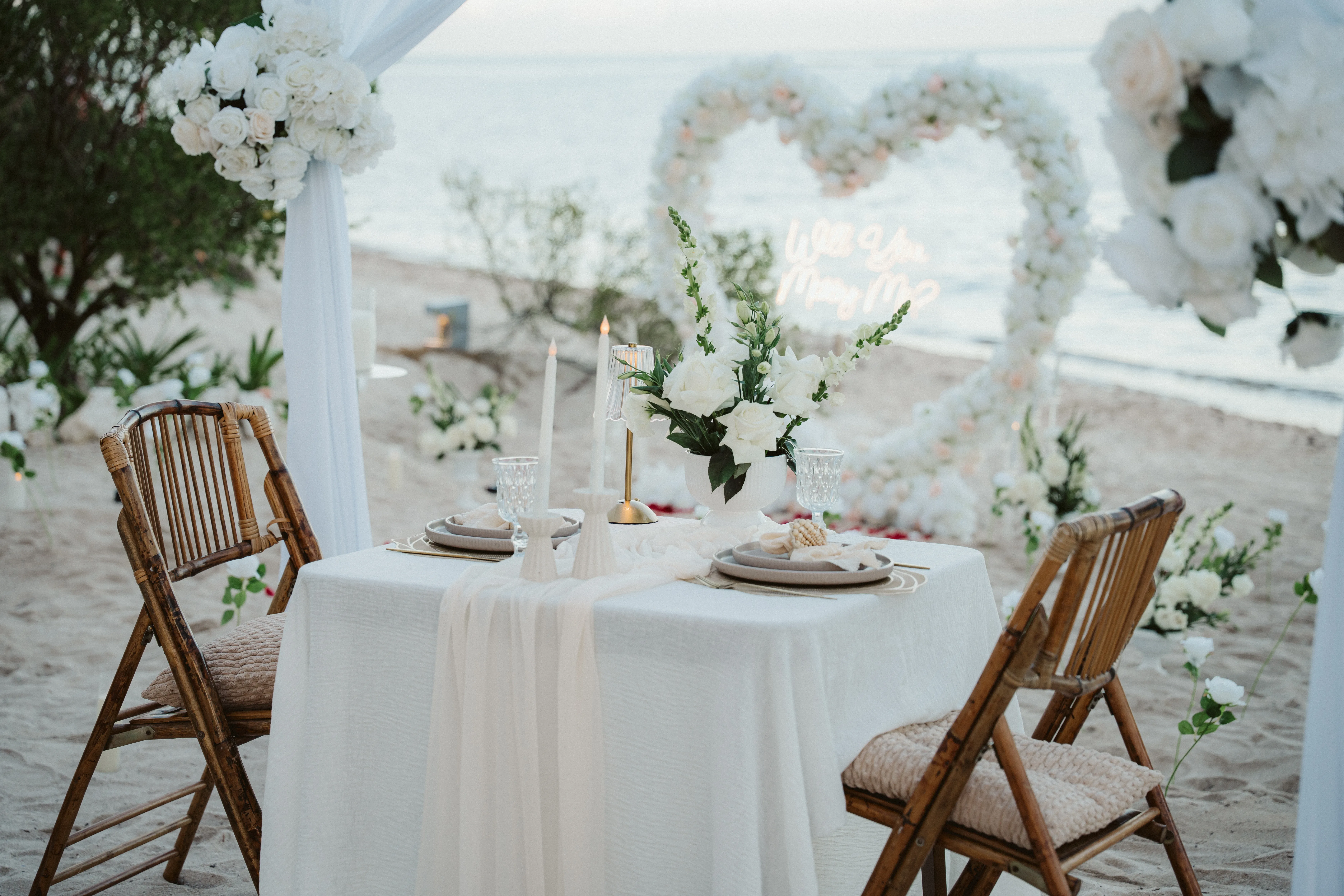 Intimate beach moment with golden light