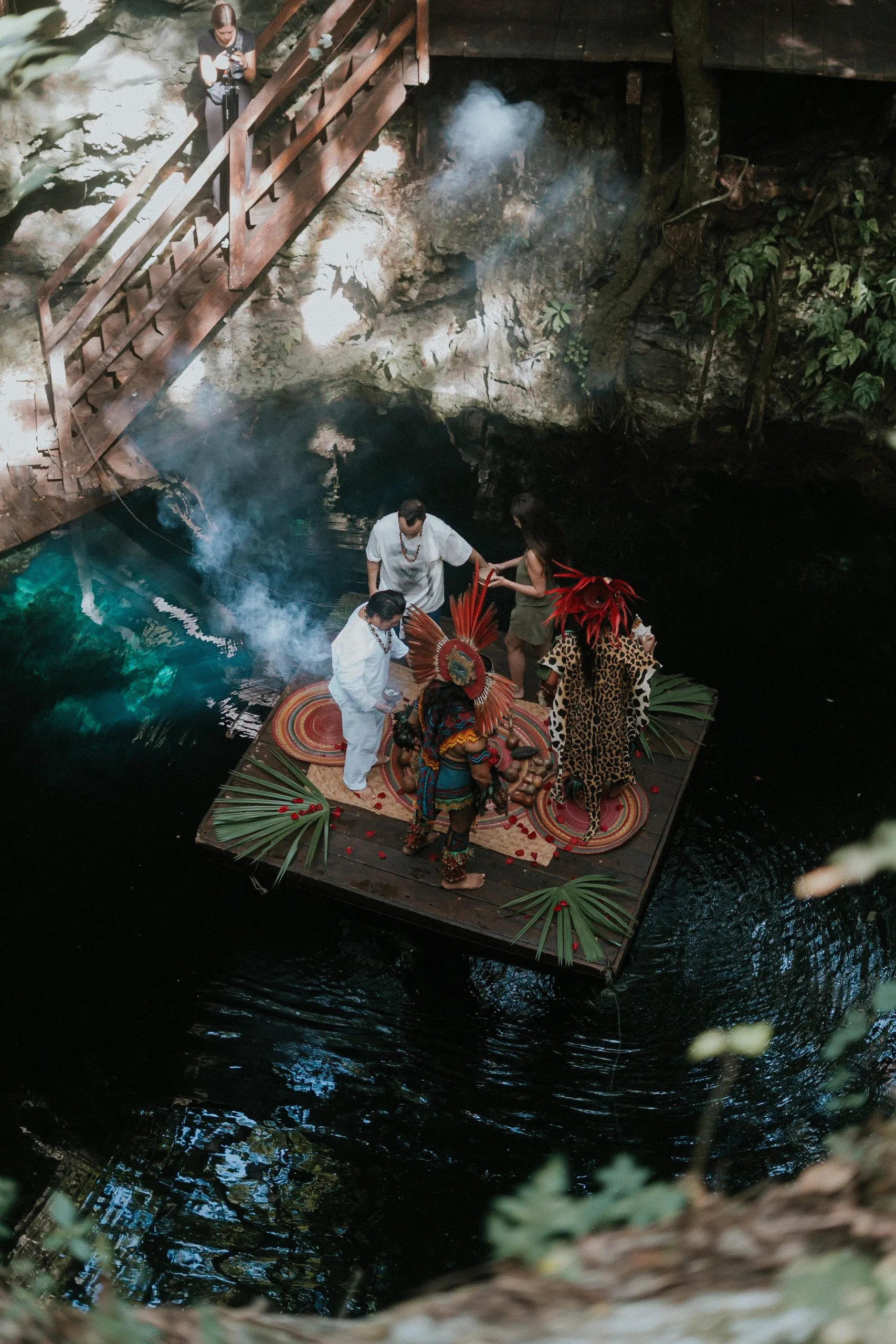 Couple in cenote paradise